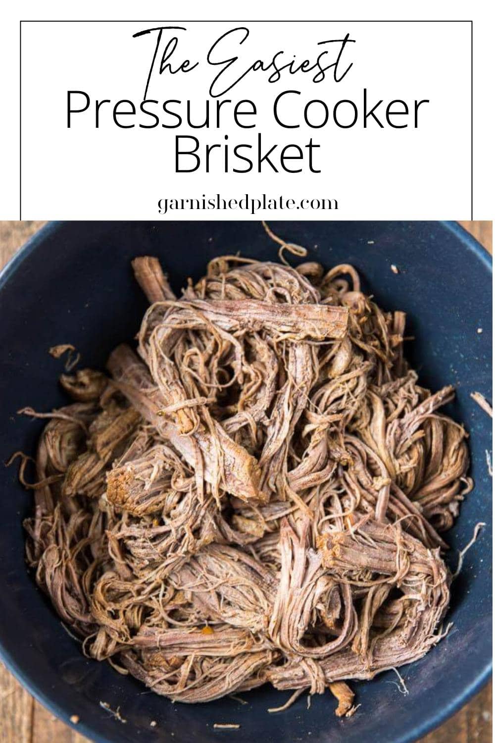 The Easiest Pressure Cooker Brisket Garnished Plate