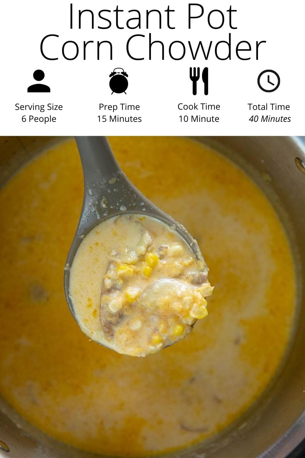 Instant Pot Corn Chowder Garnished Plate