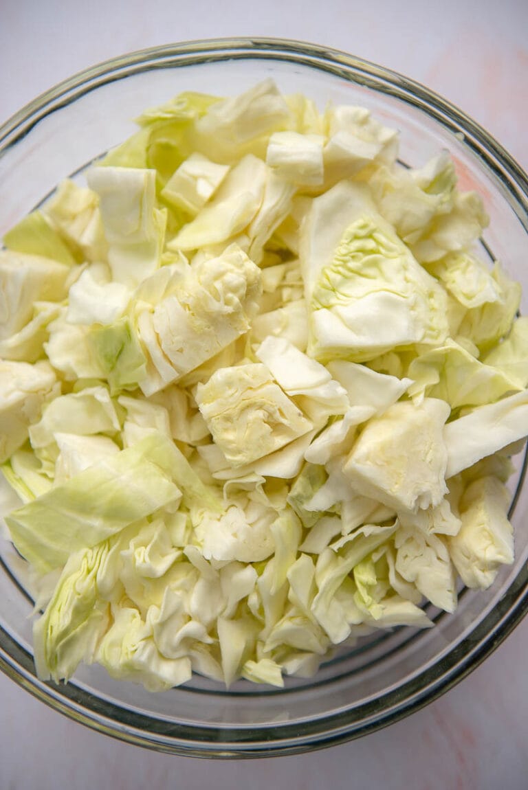 Instant Pot Cabbage Garnished Plate