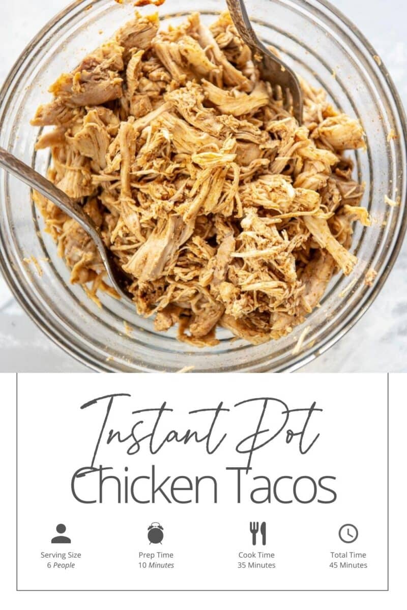 Instant Pot Chicken Tacos - Garnished Plate