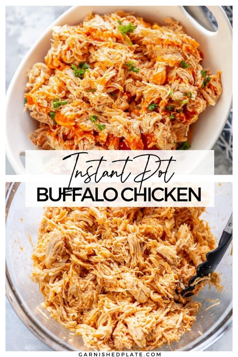 Instant Pot Buffalo Chicken - Garnished Plate