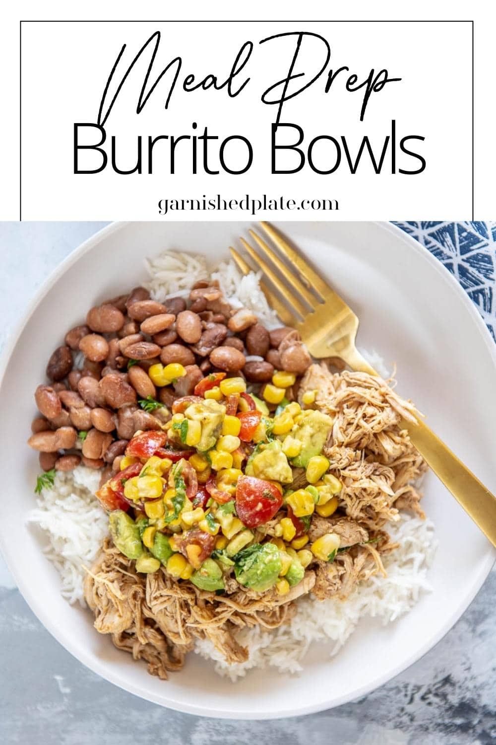 Meal Prep Burrito Bowls - Garnished Plate