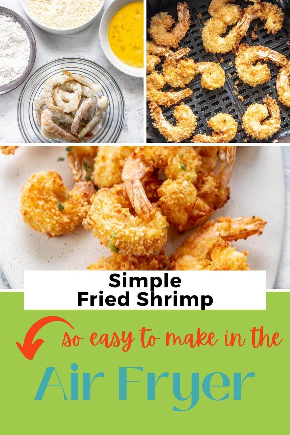 Air Fryer Fried Shrimp - Garnished Plate