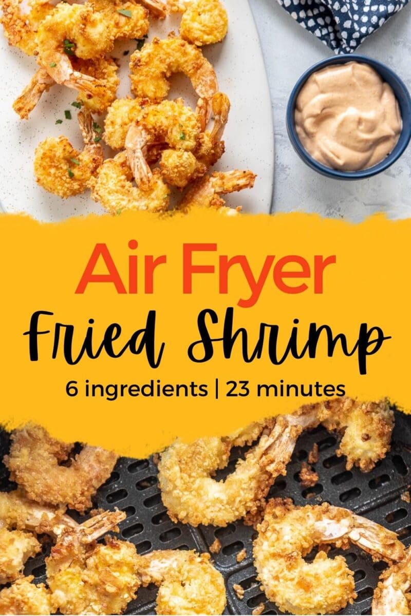Air Fryer Fried Shrimp - Garnished Plate