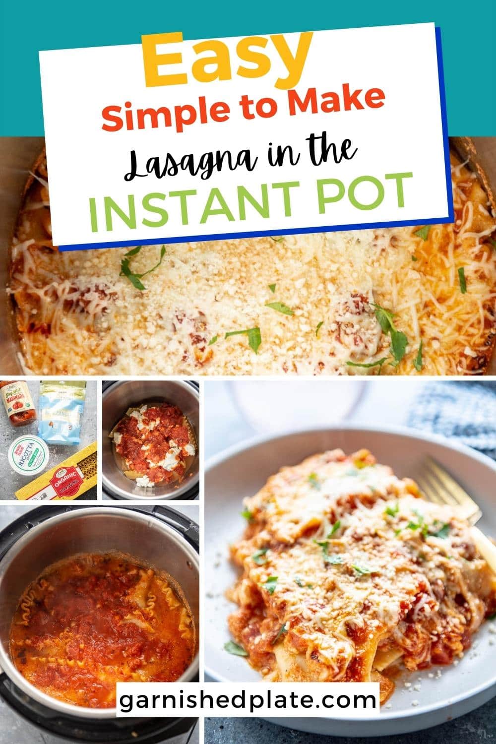 Easy Instant Pot Lasagna - Garnished Plate