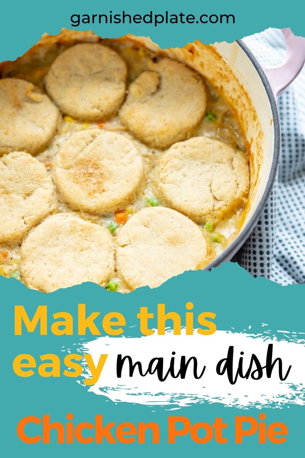 Dutch Oven Chicken Pot Pie {GlutenFree} Garnished Plate