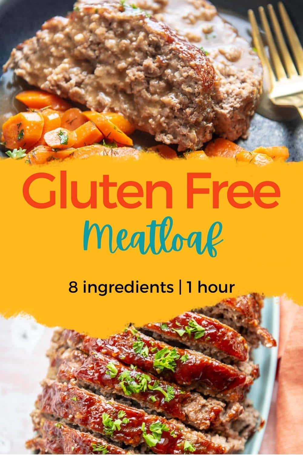 Easy Gluten Free Meatloaf Garnished Plate