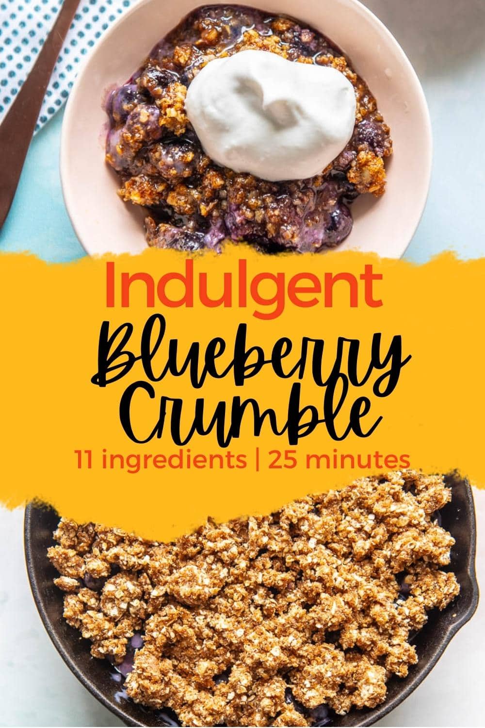Blueberry Crumble {Gluten and Dairy Free} - Garnished Plate