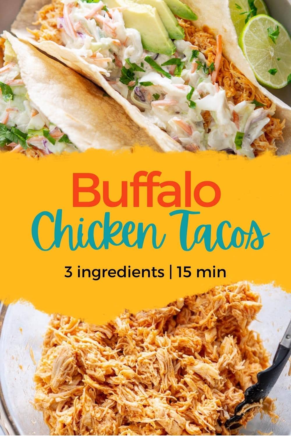 Buffalo Chicken Tacos - Garnished Plate