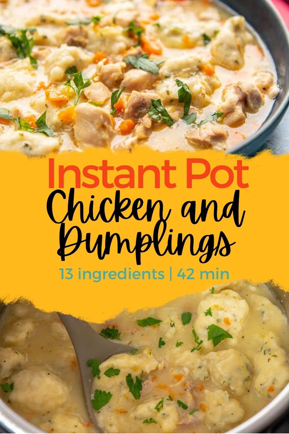 Instant Pot Chicken and Dumplings - Garnished Plate