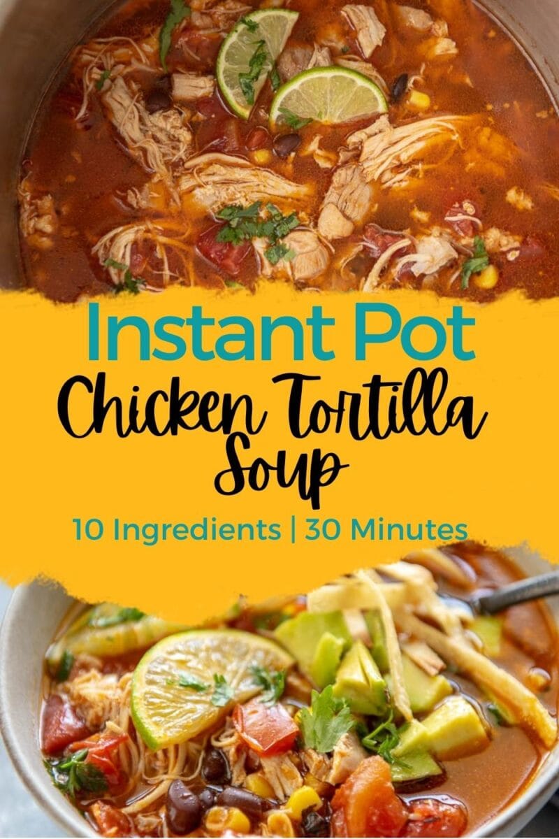 Instant Pot Chicken Tortilla Soup - Garnished Plate
