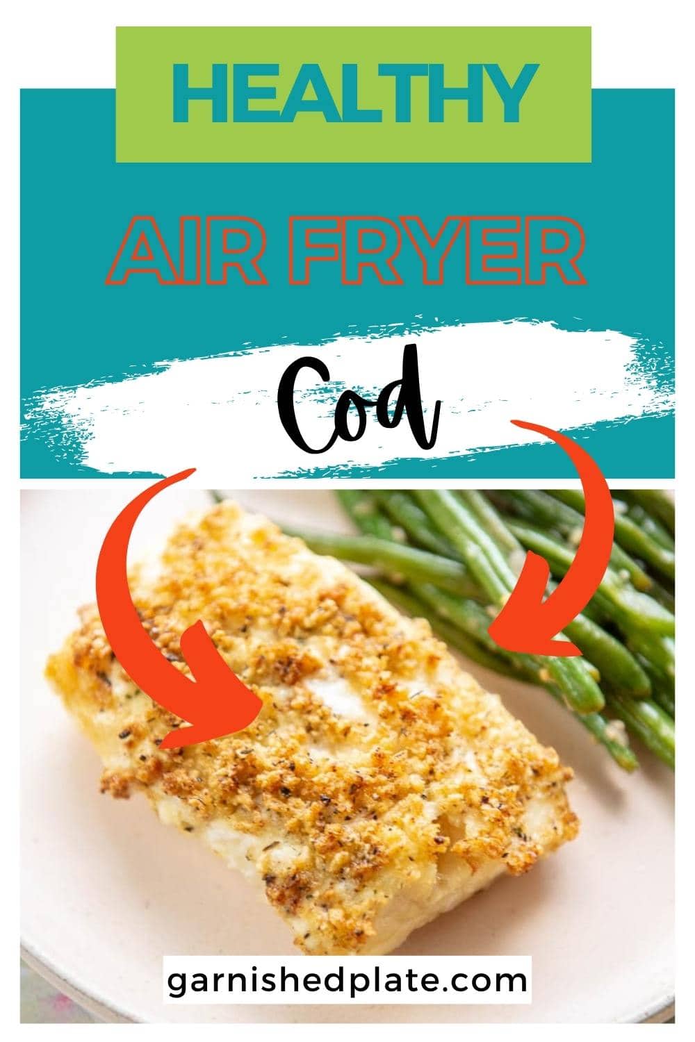 Air Fryer Cod Garnished Plate