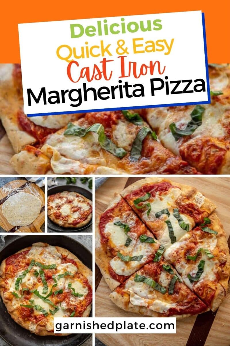 Cast Iron Margherita Pizza - Garnished Plate