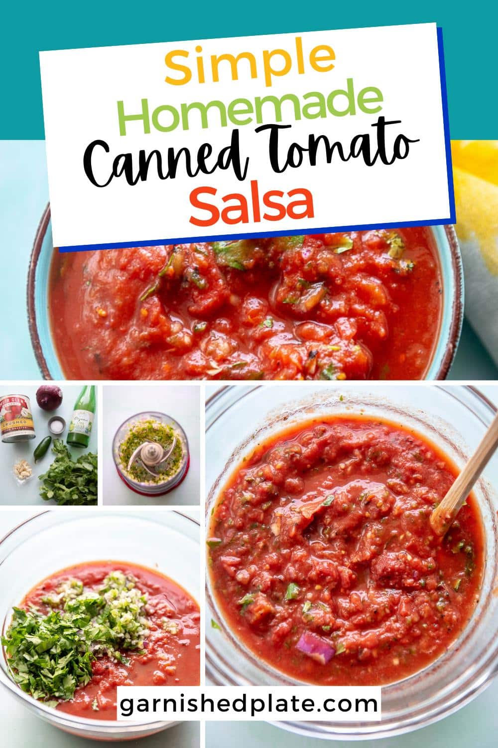 Canned Tomato Salsa - Garnished Plate