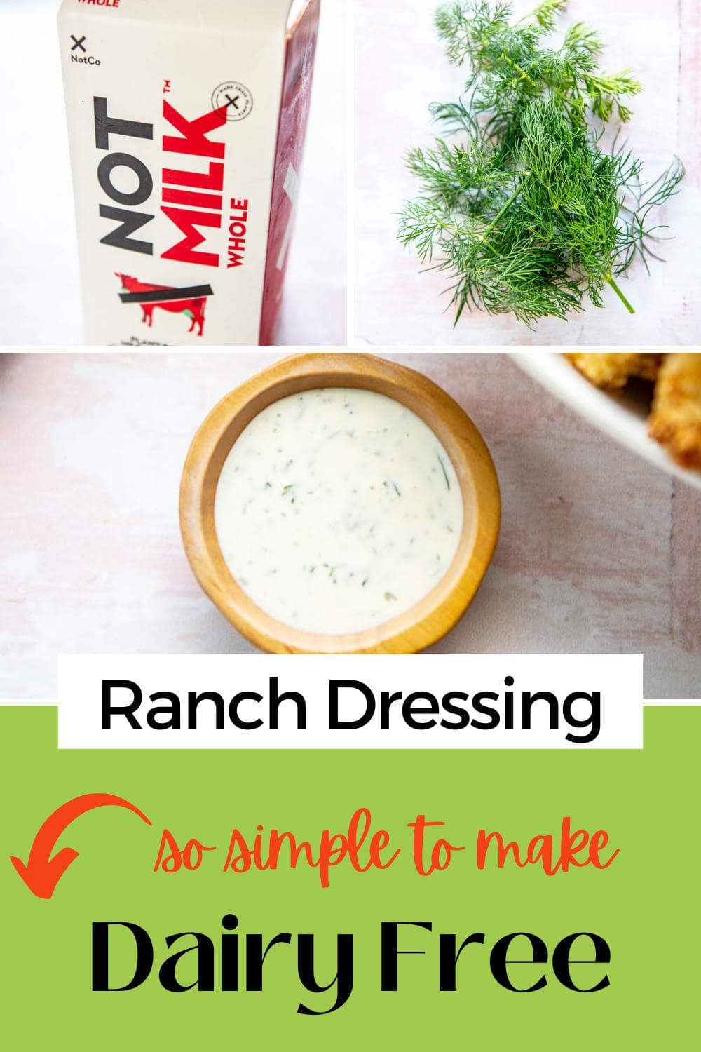 Dairy Free Ranch Dressing Garnished Plate