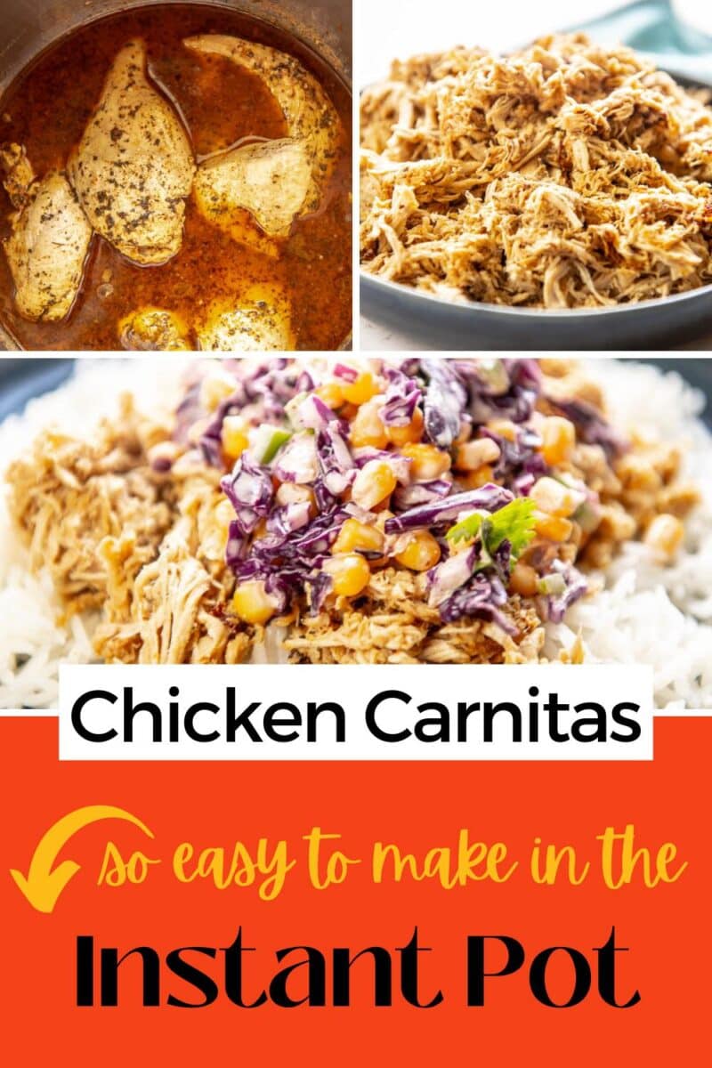 Instant Pot Chicken Carnitas - Garnished Plate