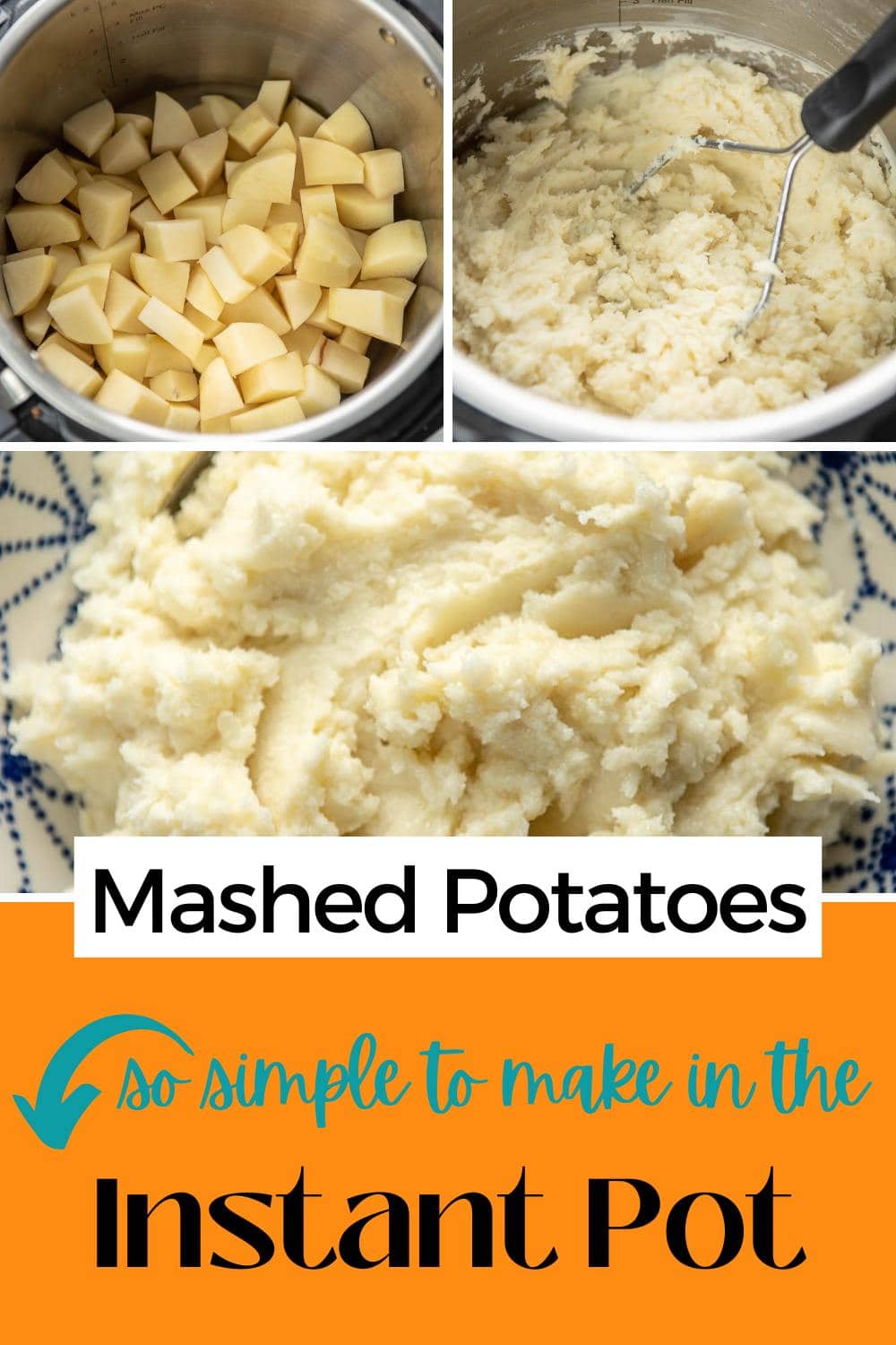 Instant Pot Mashed Potatoes Garnished Plate