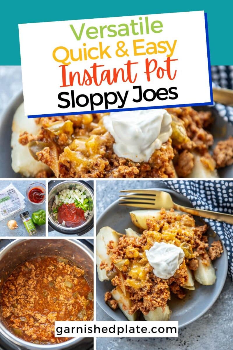 Instant Pot Sloppy Joes Garnished Plate