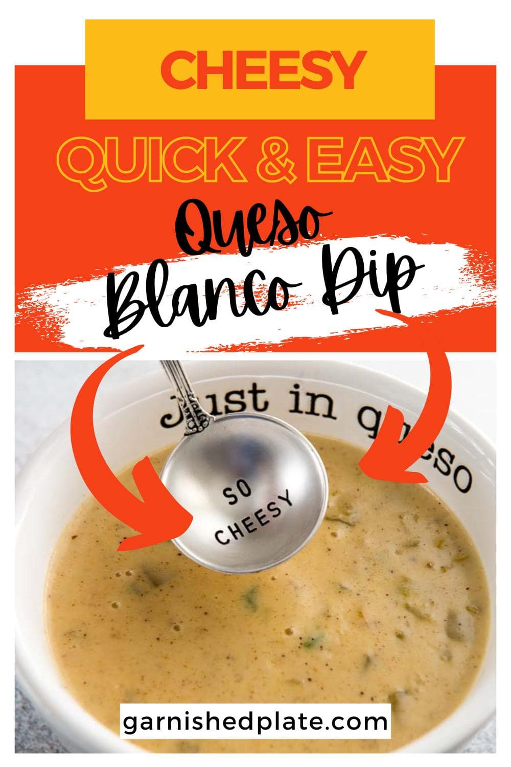 Queso Blanco Dip - Garnished Plate