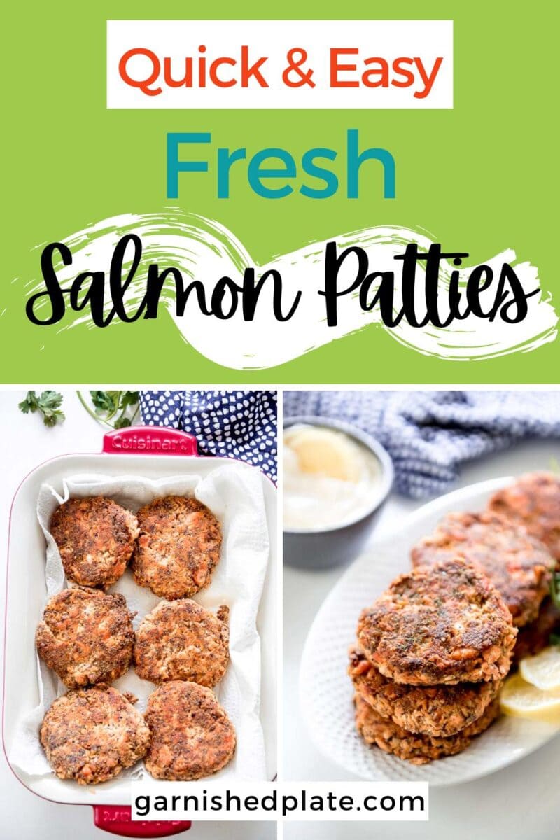 Fresh Salmon Patties - Garnished Plate