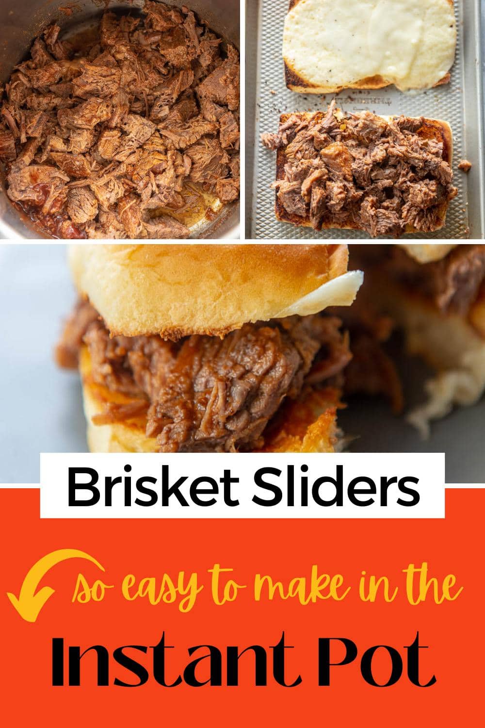 Instant Pot Brisket Sliders Garnished Plate