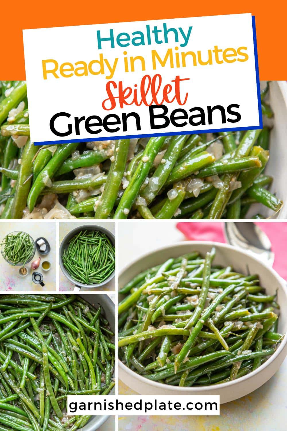 Skillet Green Beans Garnished Plate