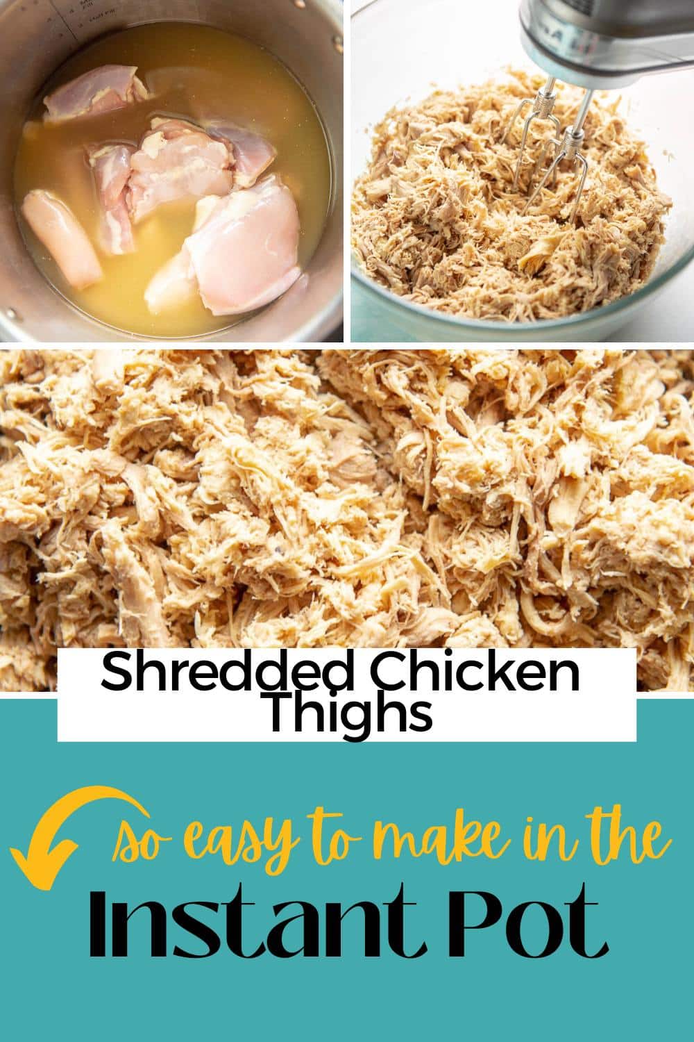 Instant Pot Shredded Chicken Thighs - Garnished Plate