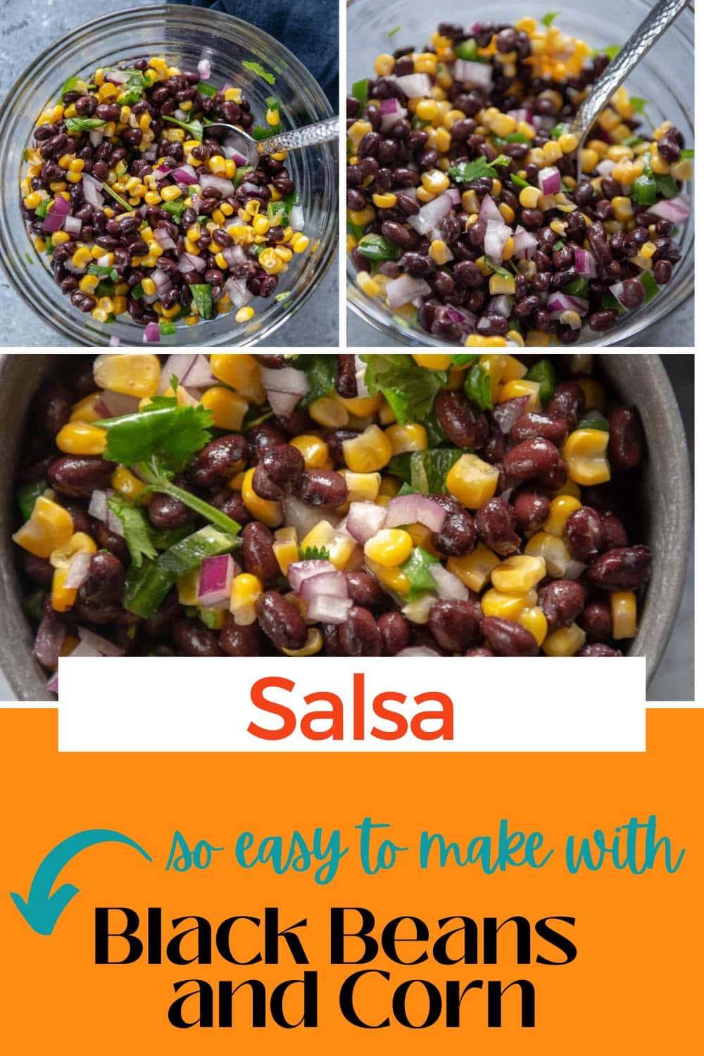 Black Bean and Corn Salsa - Garnished Plate