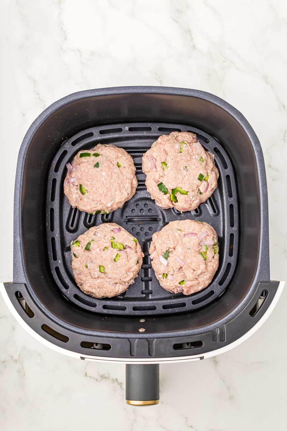 Air Fryer Turkey Burgers Garnished Plate