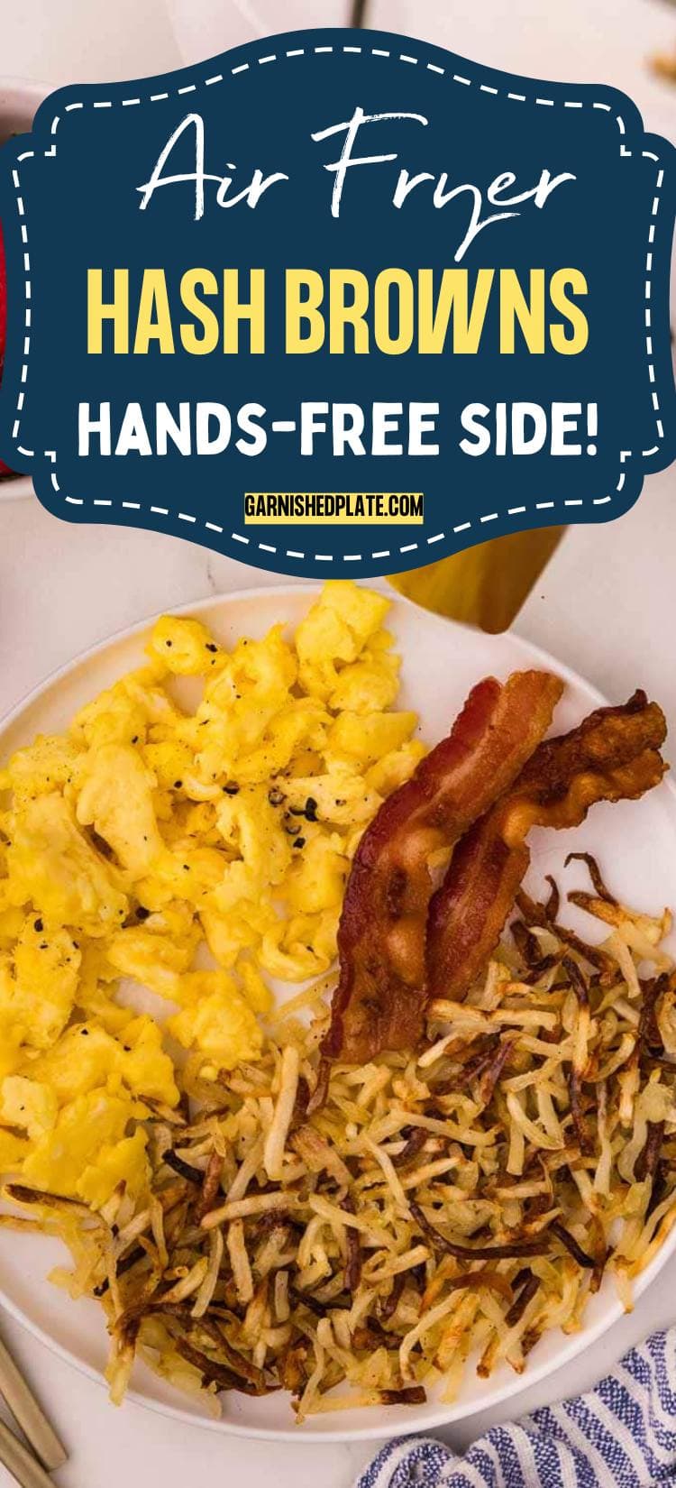 Air Fryer Hash Browns Garnished Plate