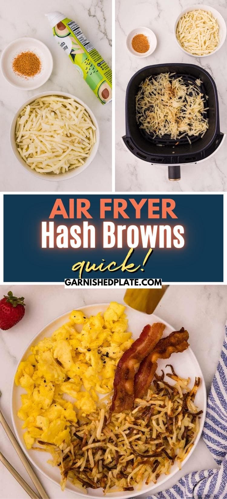Air Fryer Hash Browns Garnished Plate