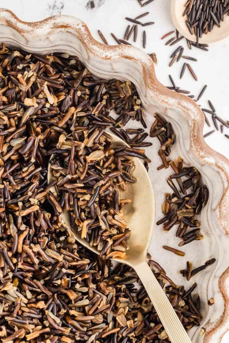 Instant Wild Rice Instant Pot Wild Rice Recipe - Garnished Plate