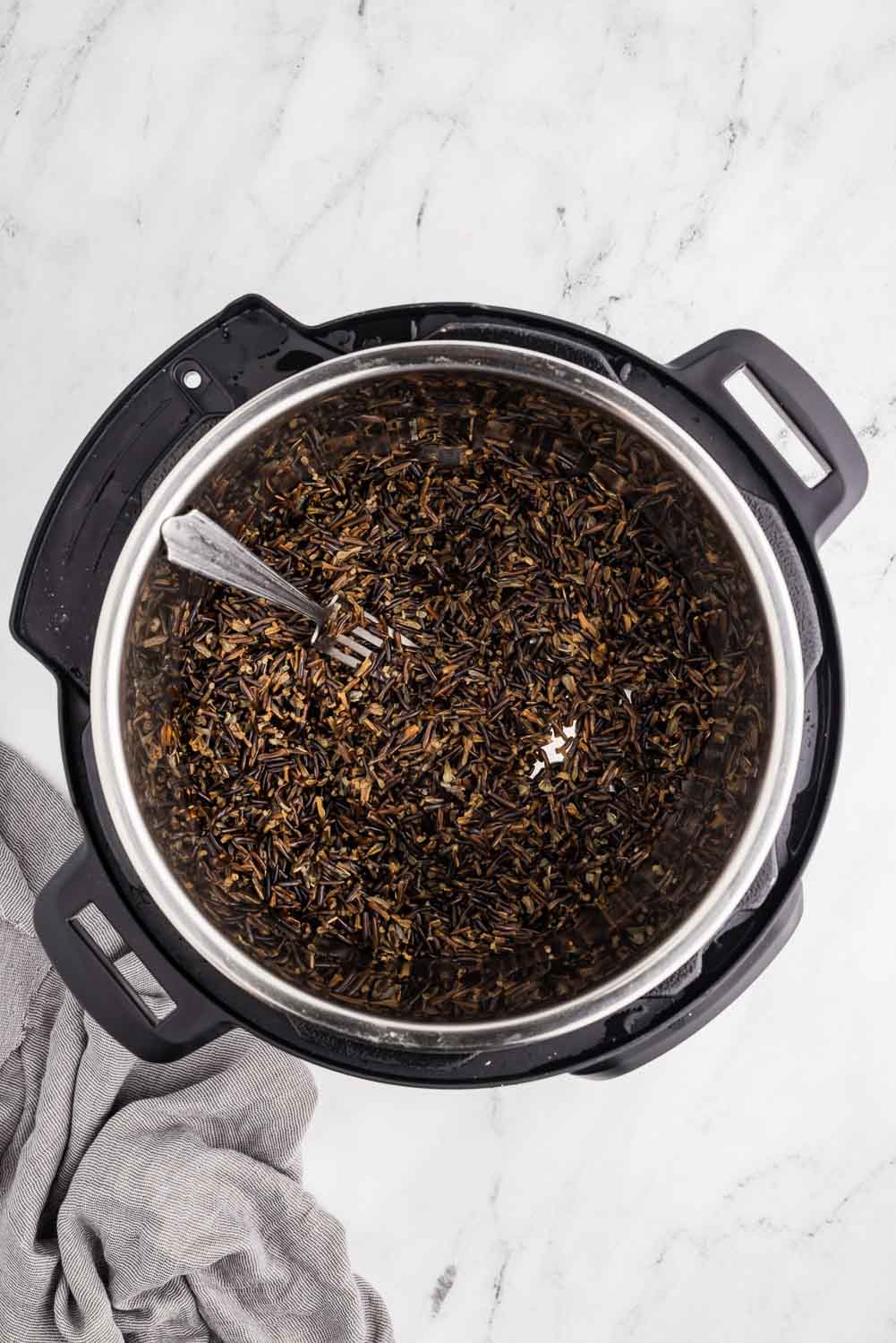 Instant Pot Wild Rice ready