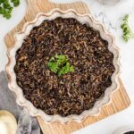 Instant Pot Wild Rice served and garnished in large bowl