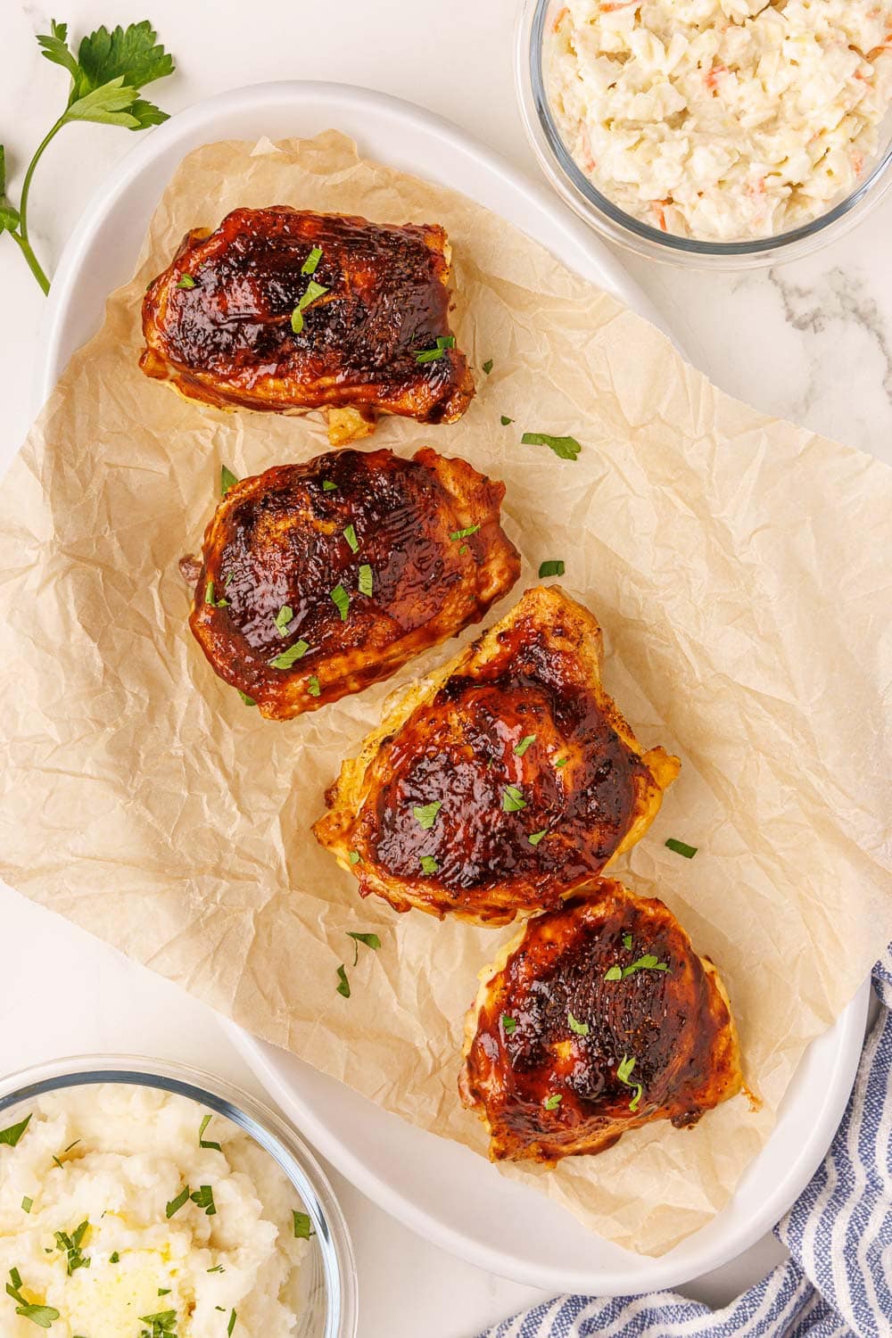 BBQ Chicken served and garnished