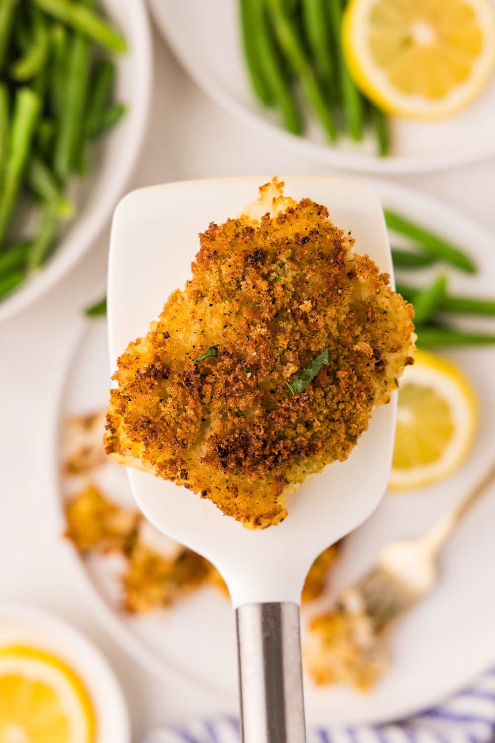 Close up of Air Fryer Cod