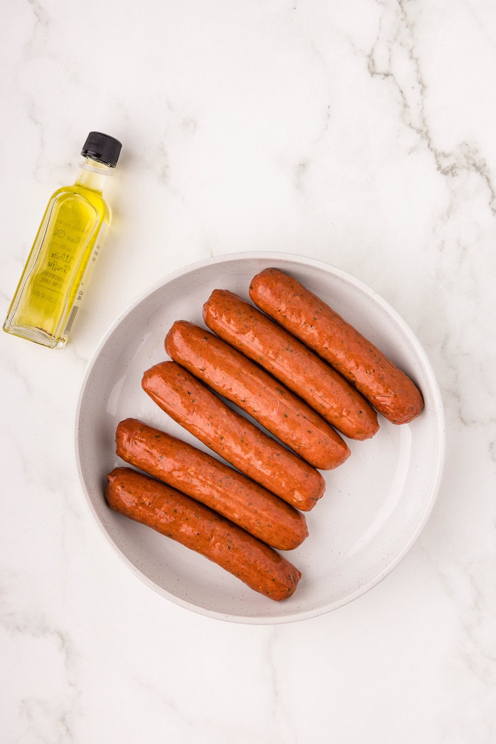 Chicken sausage in plate