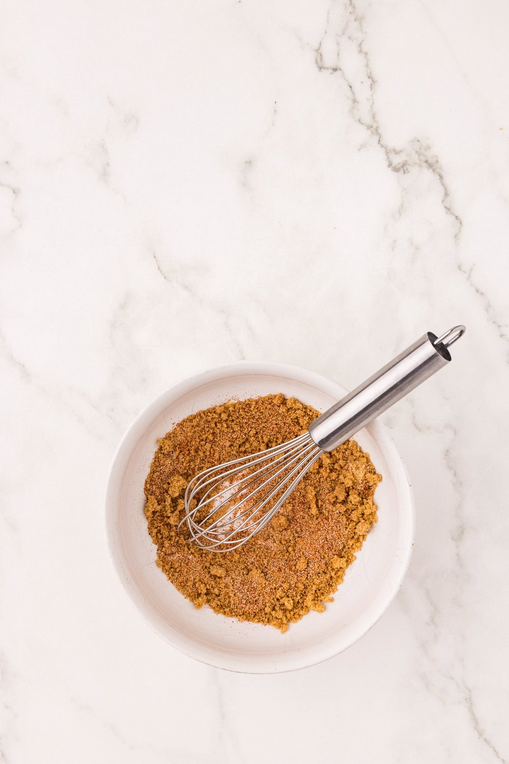 Mix together seasoning and sprinkle over pork in a large bowl and toss to coat everything well
