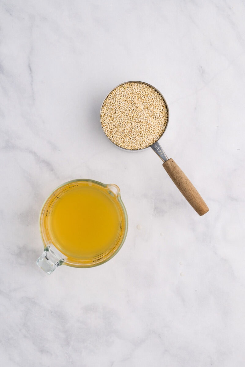 cup of broth and cup of quinoa