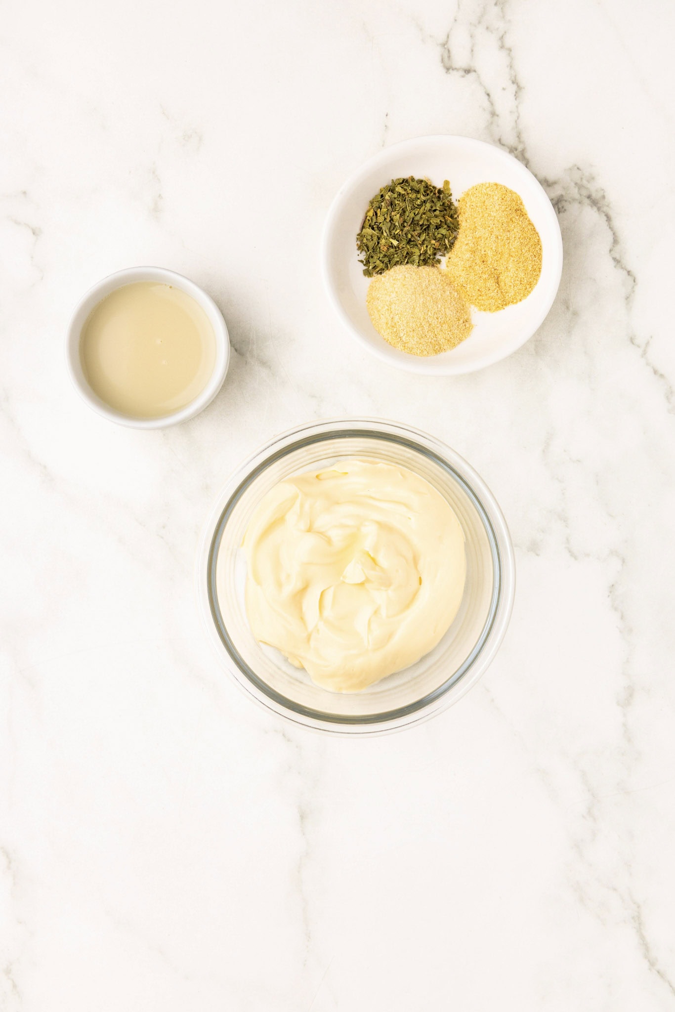 Ingredients for homemade dairy free ranch