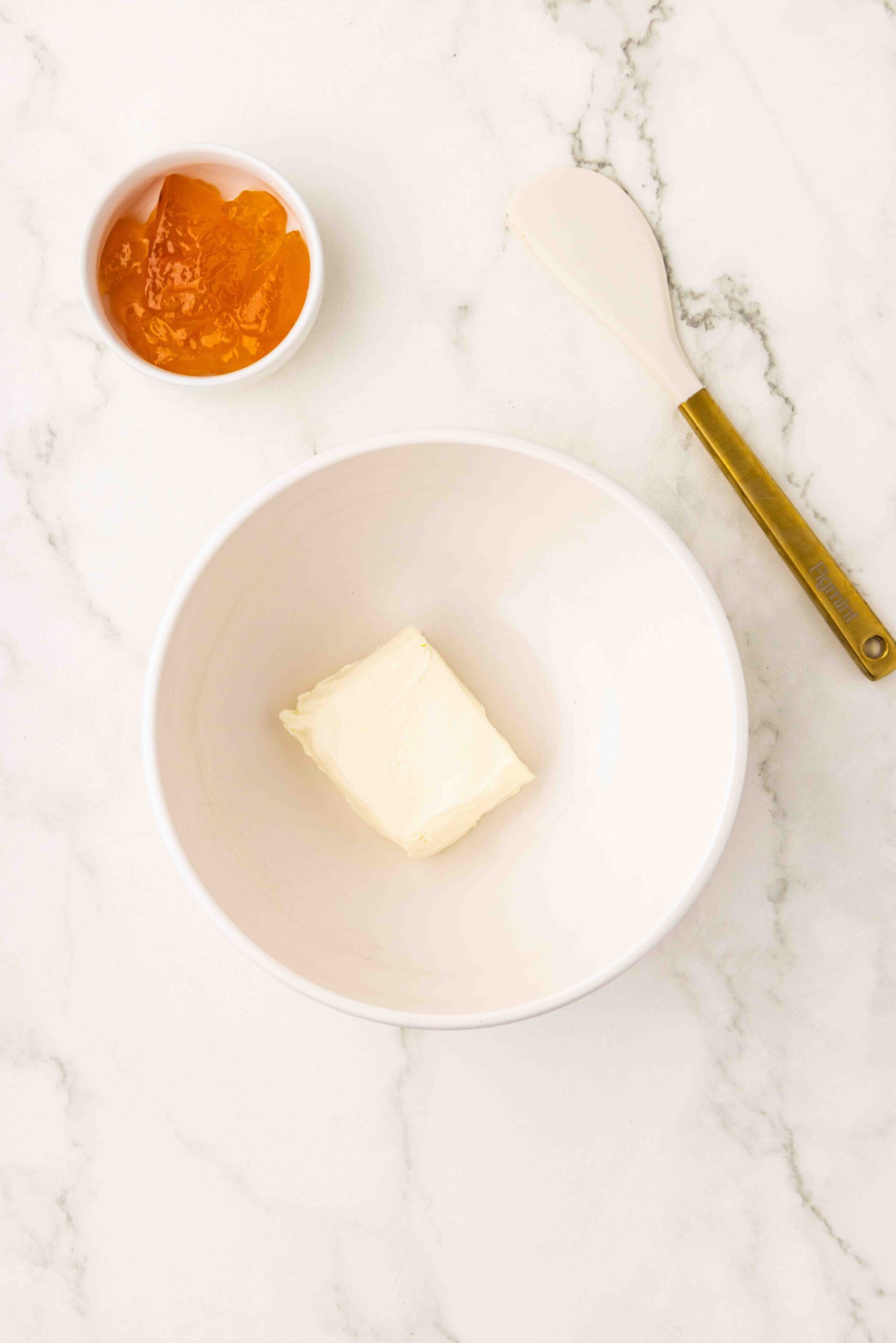 Cream cheese in bowl