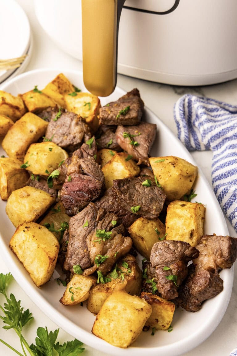Air Fryer Steak Bites and Potatoes