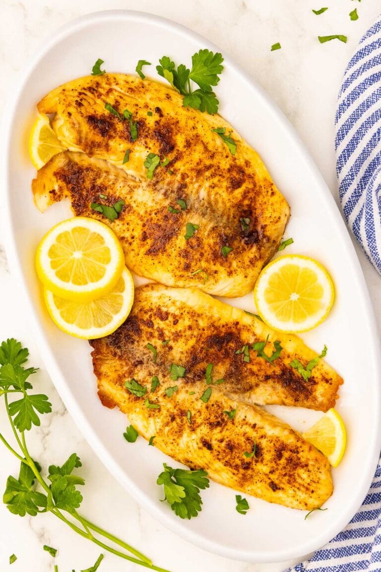 Air Fryer Tilapia with Garlic & Lemon Butter