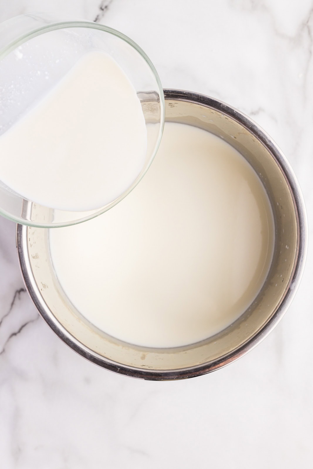 instant pot with milk with clear bowl over the top with yogurt mixture