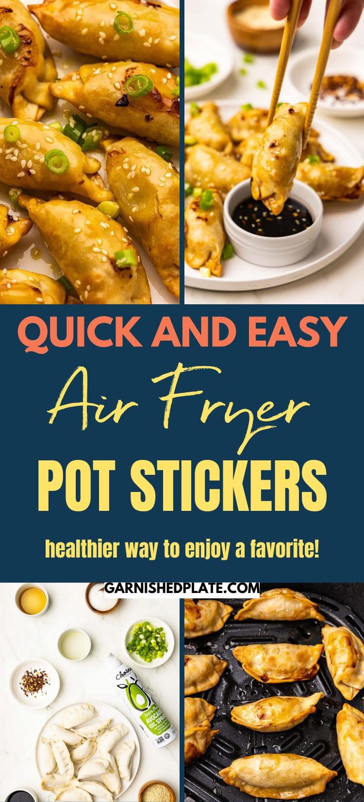 How to Cook Pot Stickers in an Air Fryer - Garnished Plate